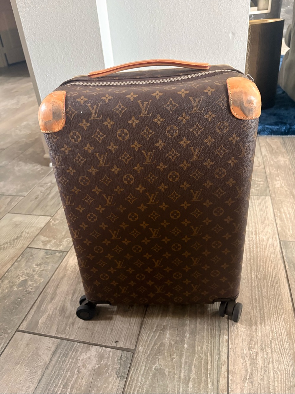 Louis Vuitton Monogram Rolling Carry-On in Brown with Tan Trim